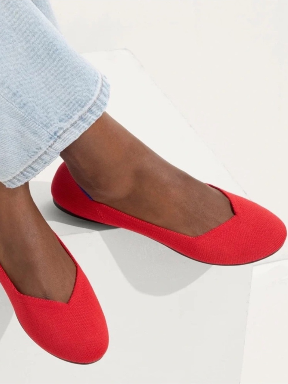 Rothy’s The Daily Flat Round Toe Flats in Bright Red size 7